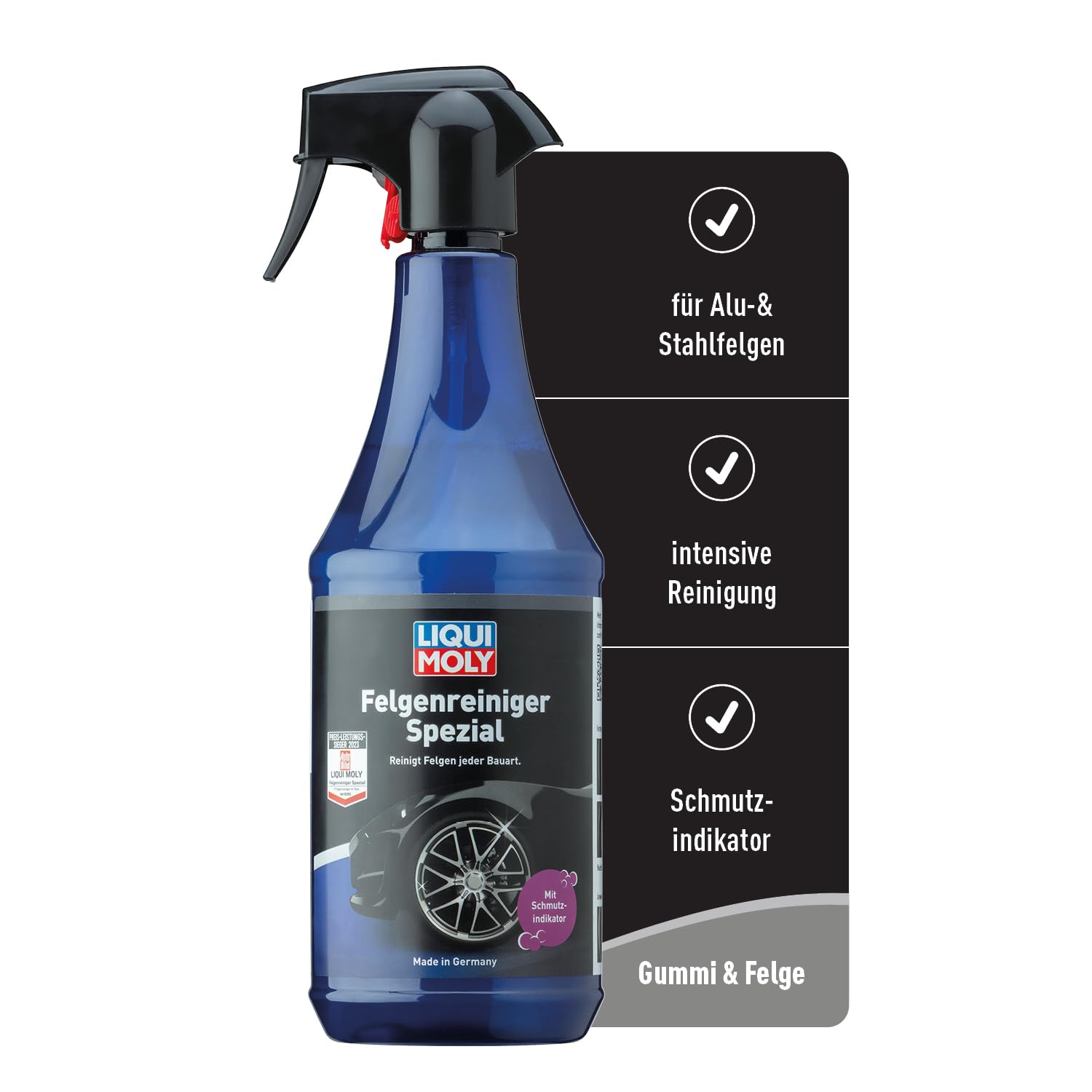 LIQUI MOLY Felgenreiniger Spezial, Art.-Nr.: 1597 I 1 L Auto Felgenreiniger für Alufelgen & Stahlfelgen I Felgenpflege für Auto und Motorrad I Felgenspray zur Felgen-Reinigung I säurefrei & schonend von Liqui Moly