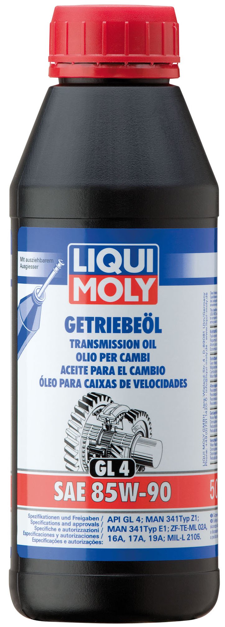 LIQUI MOLY Getriebeöl (GL4) SAE 85W-90 | 500 ml | Getriebeöl | Hydrauliköl | Art.-Nr.: 1403, farblos von Liqui Moly