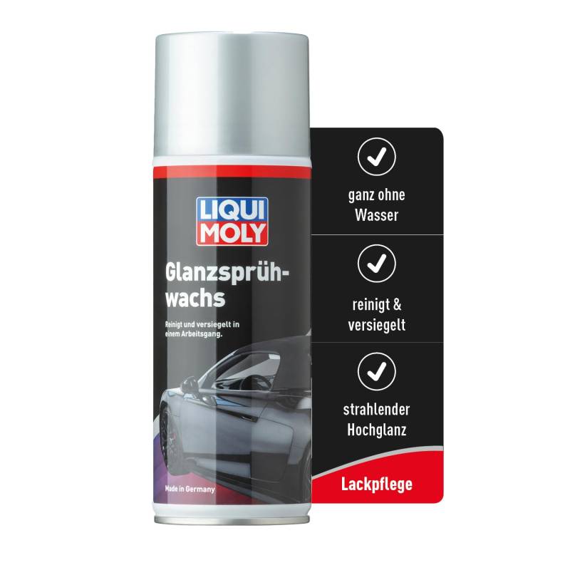 LIQUI MOLY Lackpflege Glanzsprühwachs, Art.-Nr. 1647 I 400 ml Auto-Sprühwachs für eine wasserlose Reinigung & Auto Versiegelung I Silikonfreie Lackversiegelung für Glanz & Langzeitschutz von Liqui Moly