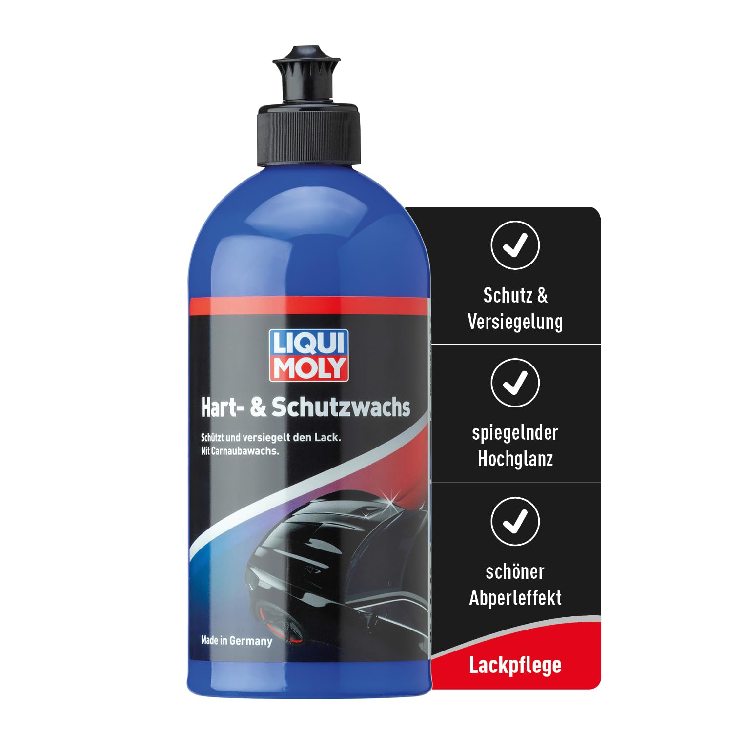 LIQUI MOLY Autopflege Hart- & Schutzwachs I 500 ml flüssige Autowachs Versiegelung mit Carnaubawachs I Wax Lackpflege für langanhaltenden Schutz & Hochglanz I mit Wasserabperleffekt | Art-Nr. 21763 von Liqui Moly