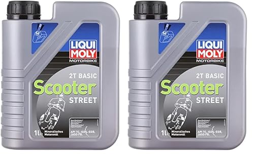 LIQUI MOLY Motorbike 2T Basic Scooter | 1 L | Motorrad 2-Takt-Öl | Art.-Nr.: 1619, farblos (Packung mit 2) von Liqui Moly