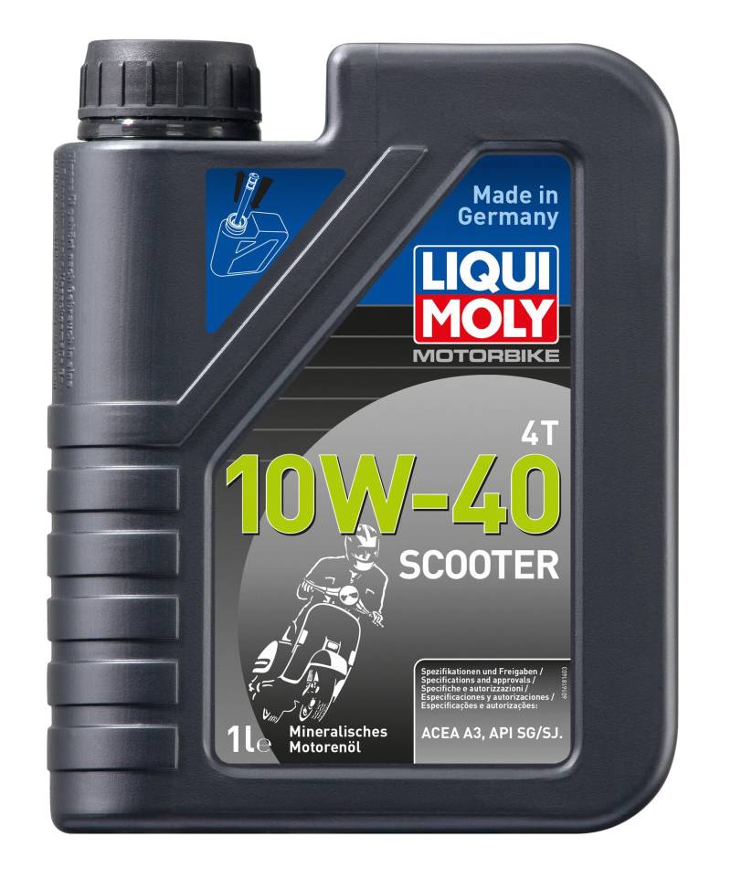 LIQUI MOLY Motorbike 4T 10W-40 Scooter | 1 L | Motorad mineralisches Motoröl | Art.-Nr.: 1618, farblos von Liqui Moly