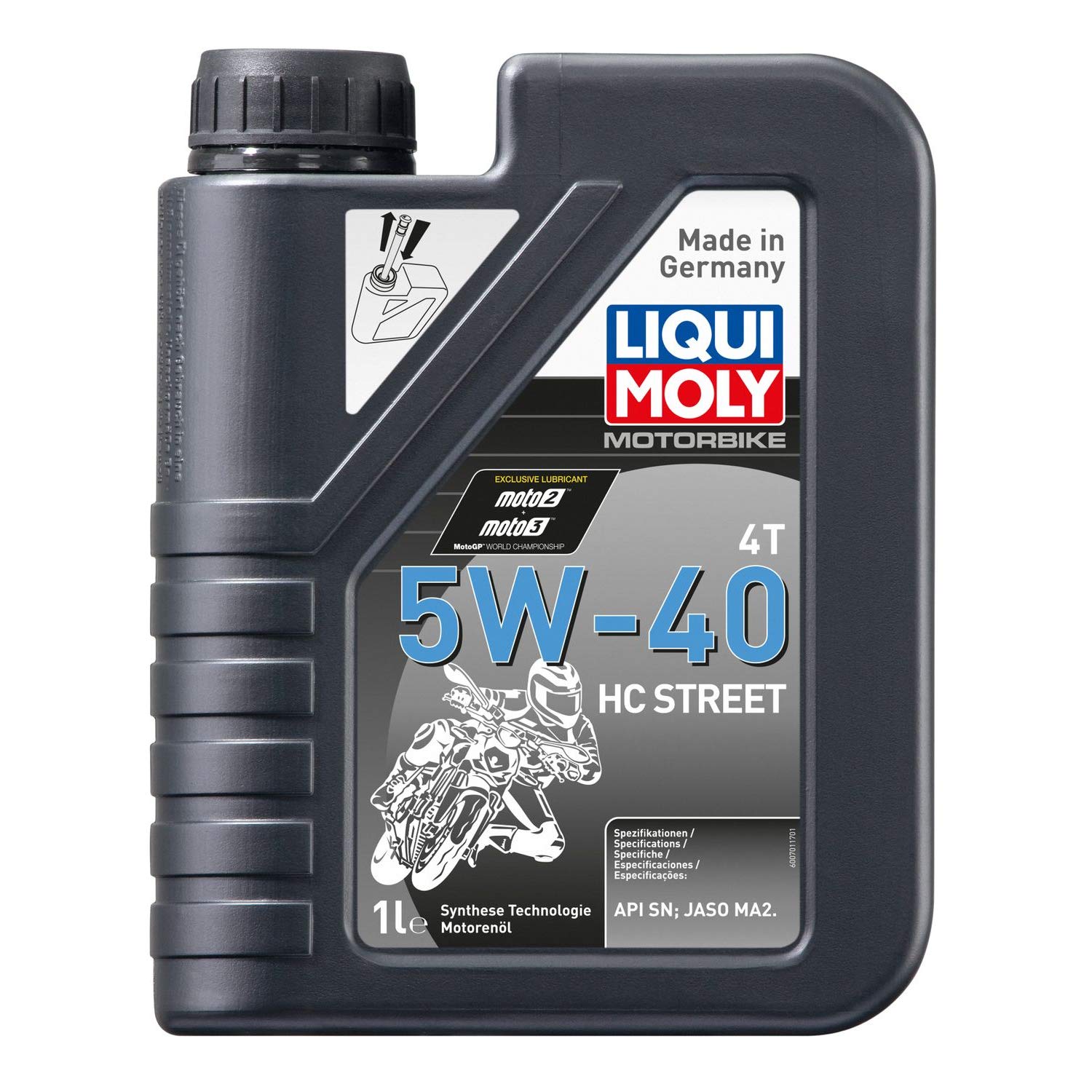 LIQUI MOLY Motorbike 4T 5W-40 HC Street | 1 L | Motorrad Synthesetechnologie Motoröl | Art.-Nr.: 20750, farblos von Liqui Moly