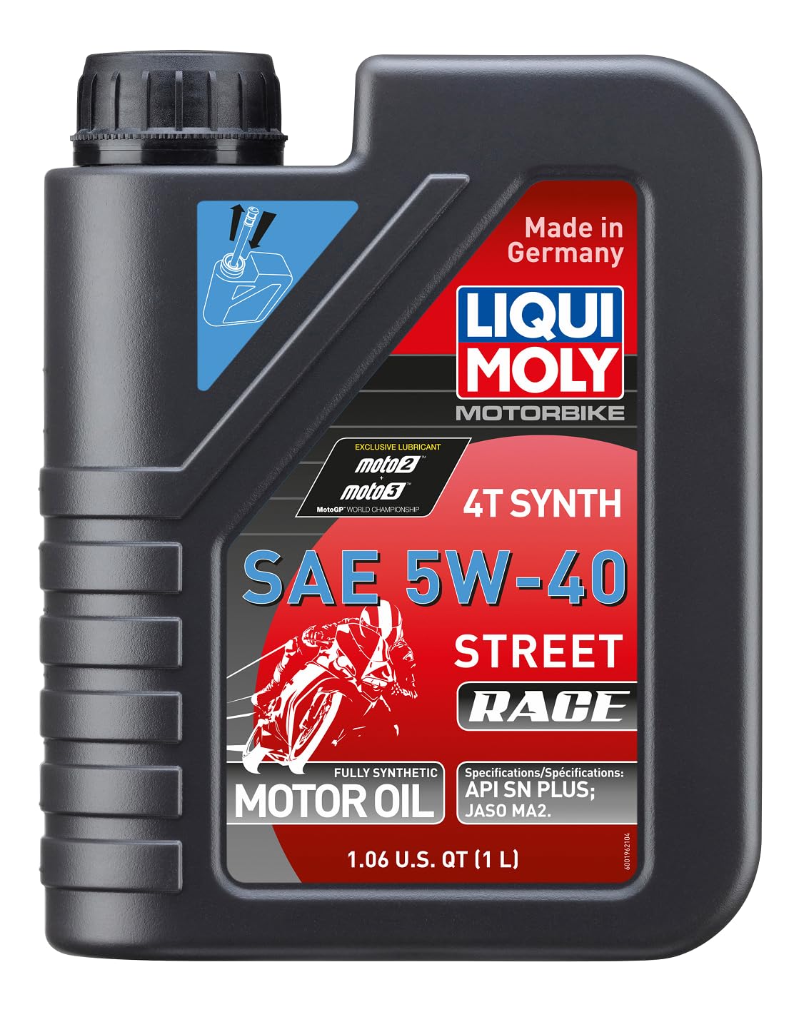 LIQUI MOLY Motorbike 4T Synth 5W-40 Street Race | 1 L | Motorrad vollsynthetisches Motoröl | Art.-Nr.: 2592 von Liqui Moly