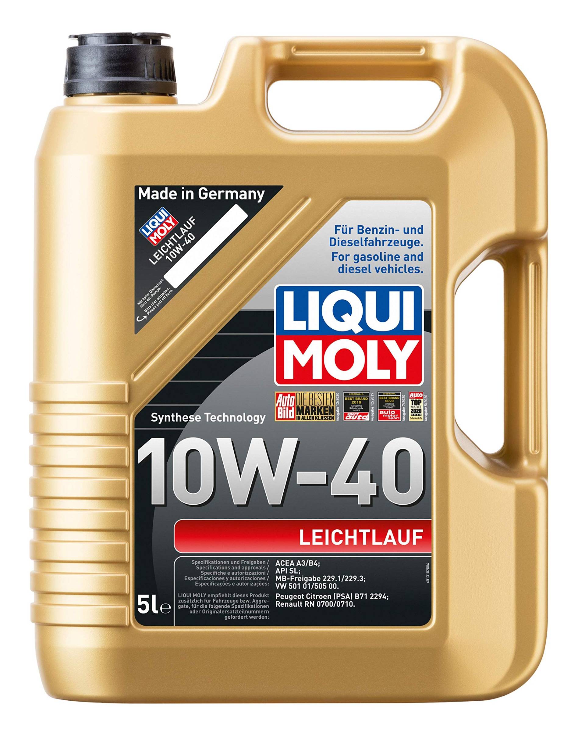 LIQUI MOLY Motoröl Leichtlauf 10W-40 Teilsynthetiköl 5 L von Liqui Moly