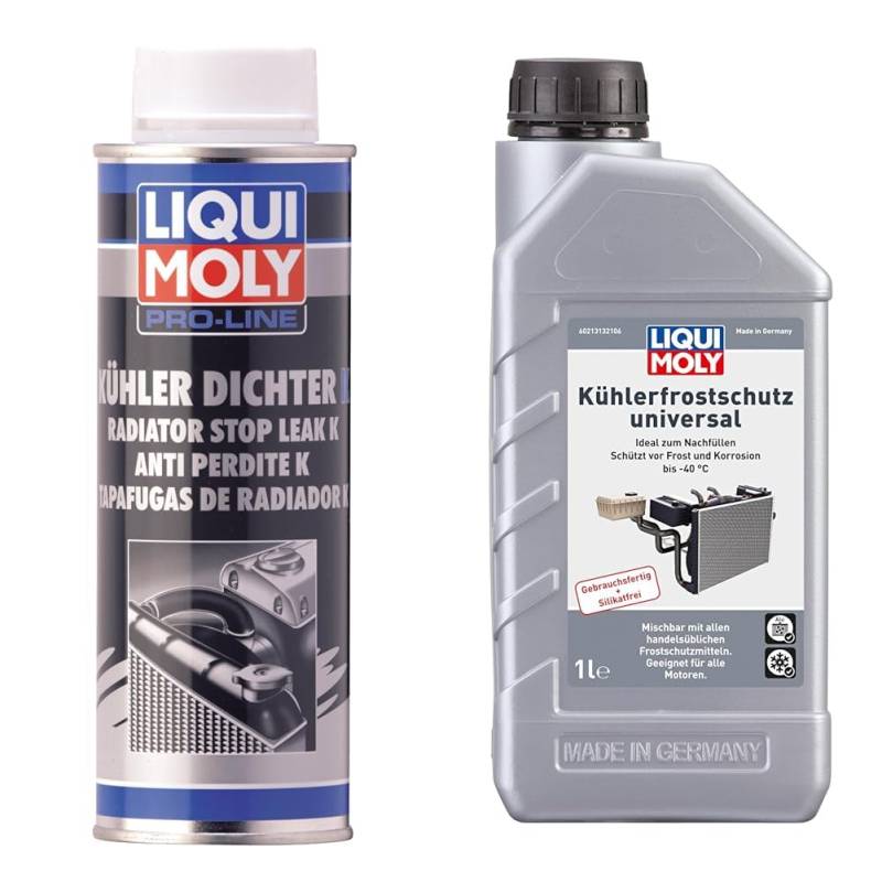 LIQUI MOLY Pro-Line Kühlerdichter K | 250 ml | Kühleradditiv | Art.-Nr.: 5178 & Kühlerfrostschutz universal | 1 L | Kühlerschutz | Art.-Nr.: 21313 von Liqui Moly