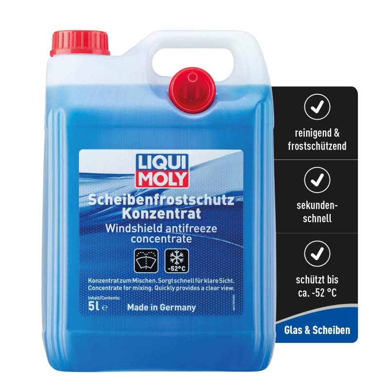 LIQUI MOLY Scheibenfrostschutz Konzentrat 5L, Art.-Nr. 21757 I Reinigendes Frostschutz Konzentrat für sekundenschnelle klare Sicht I Temperaturen bis ca. -52 °C I LED- bzw. Xenon-Scheinwerfer geeignet von Liqui Moly