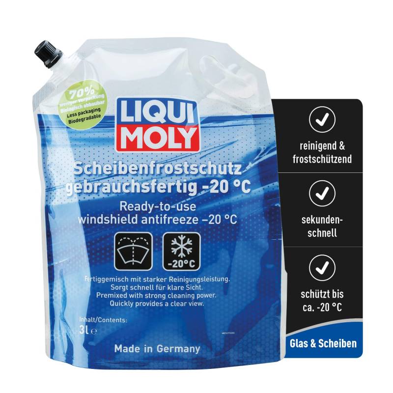 LIQUI MOLY Scheibenfrostschutz gebrauchsfertig 3 L, Art.-Nr. 21677 I Frostschutzmittel Scheibenwaschanlage für eine klare Sicht I Temperaturen bis ca. -20 °C I LED- bzw. Xenon-Scheinwerfer geeignet von Liqui Moly