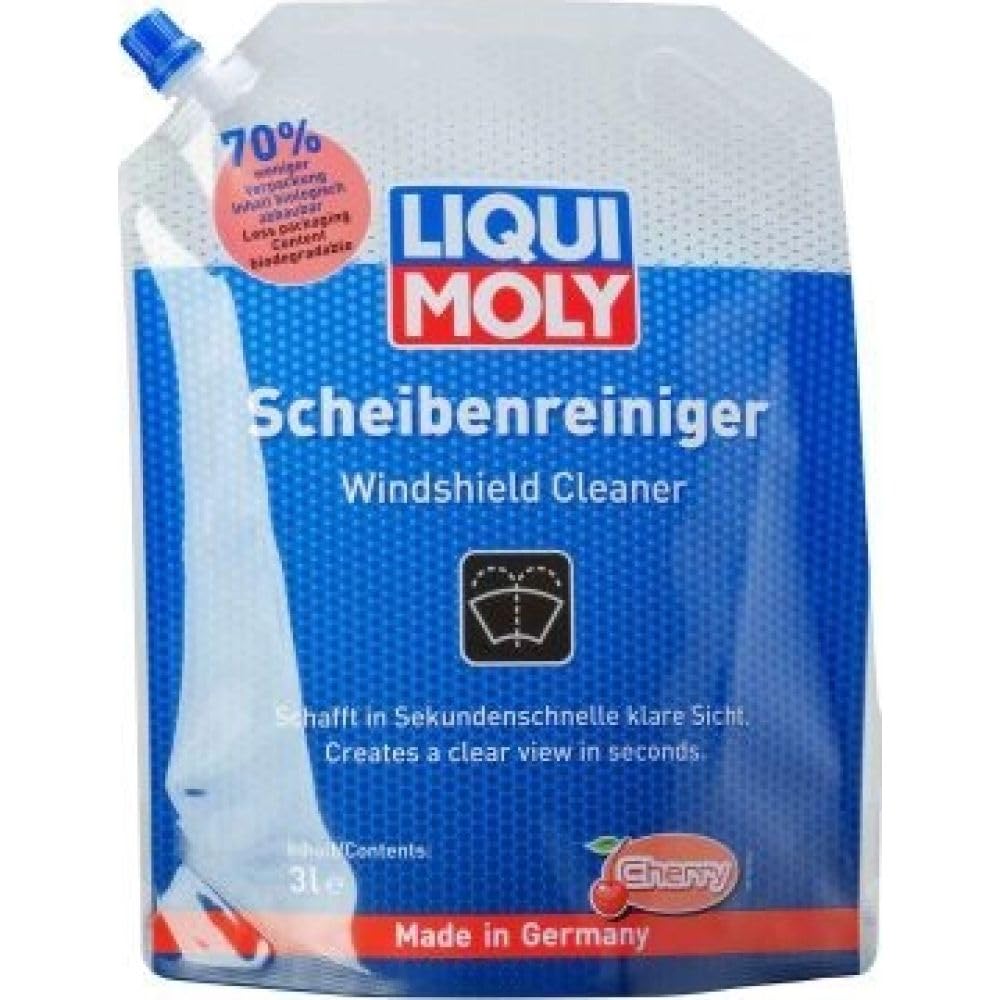 LIQUI MOLY Scheibenwischwasser Cherry, Art.-Nr.: 21707 I 3 L Scheibenreiniger gebrauchsfertig I Streifenfreier, schonender Wischwasserzusatz I Mit Kirsch-Duft I LED- bzw. Xenon-Scheinwerfer geeignet von Liqui Moly