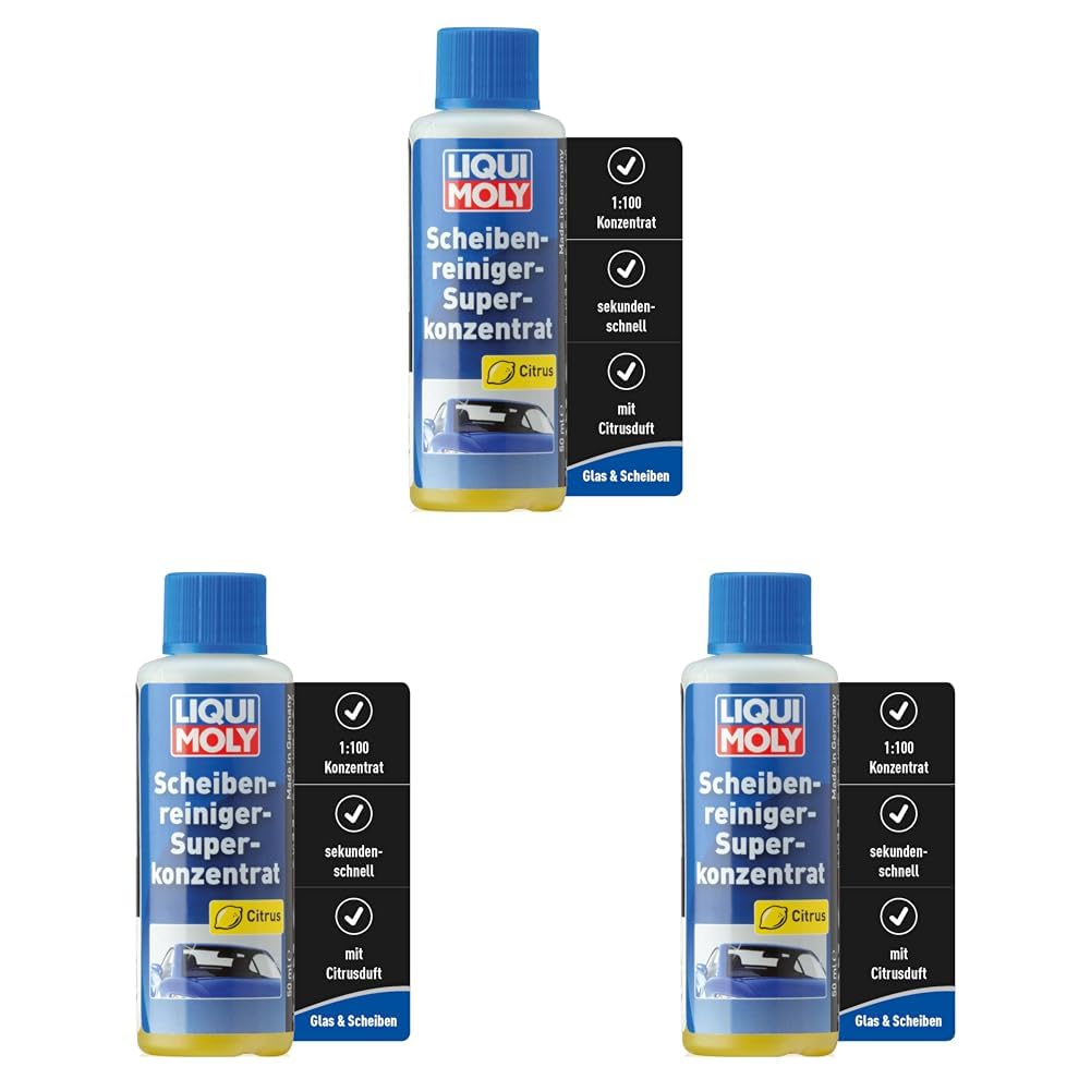 LIQUI MOLY Scheibenwischwasser Scheibenreiniger-Superkonzentrat Citrus, Art.-Nr. 1517 I 50 ml Scheiben-Wischwasser Konzentrat mit Zitronen-Duft für eine schnelle Reinigung I Mischverhältnis 1:100 von Liqui Moly