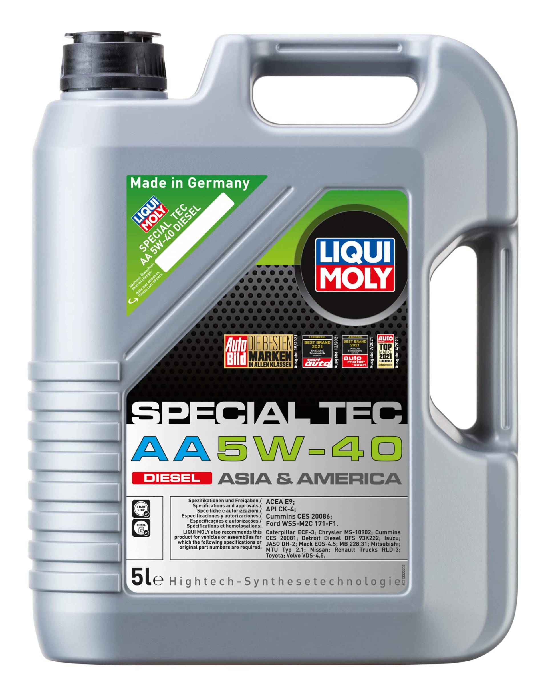 LIQUI MOLY Special Tec AA 5W-40 Diesel | 5 L | Synthesetechnologie Motoröl | Art.-Nr.: 21332 von Liqui Moly