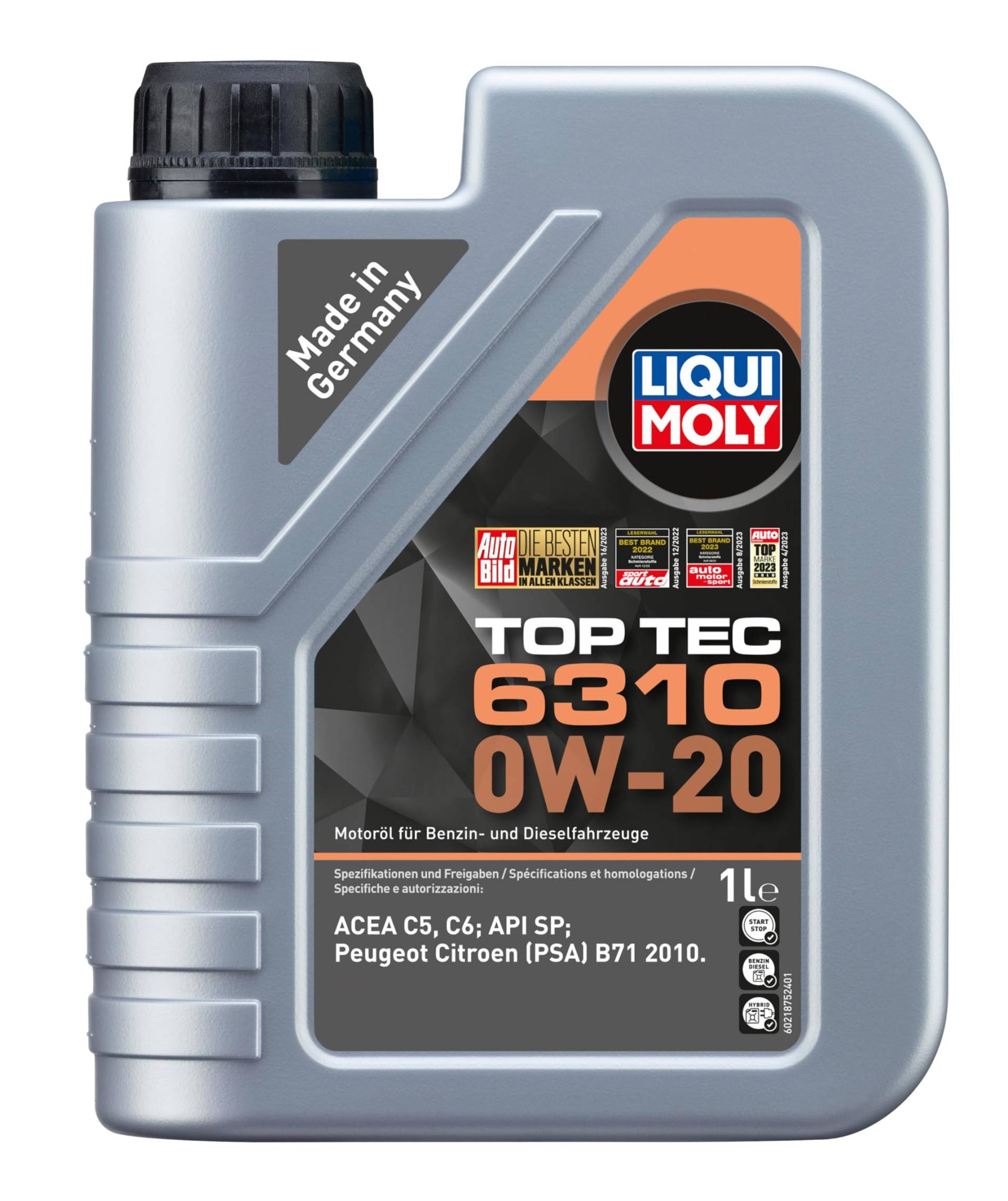 LIQUI MOLY Top Tec 6310 0W-20 | 1 L | Synthesetechnologie Motoröl | Art.-Nr.: 21875, farblos von Liqui Moly