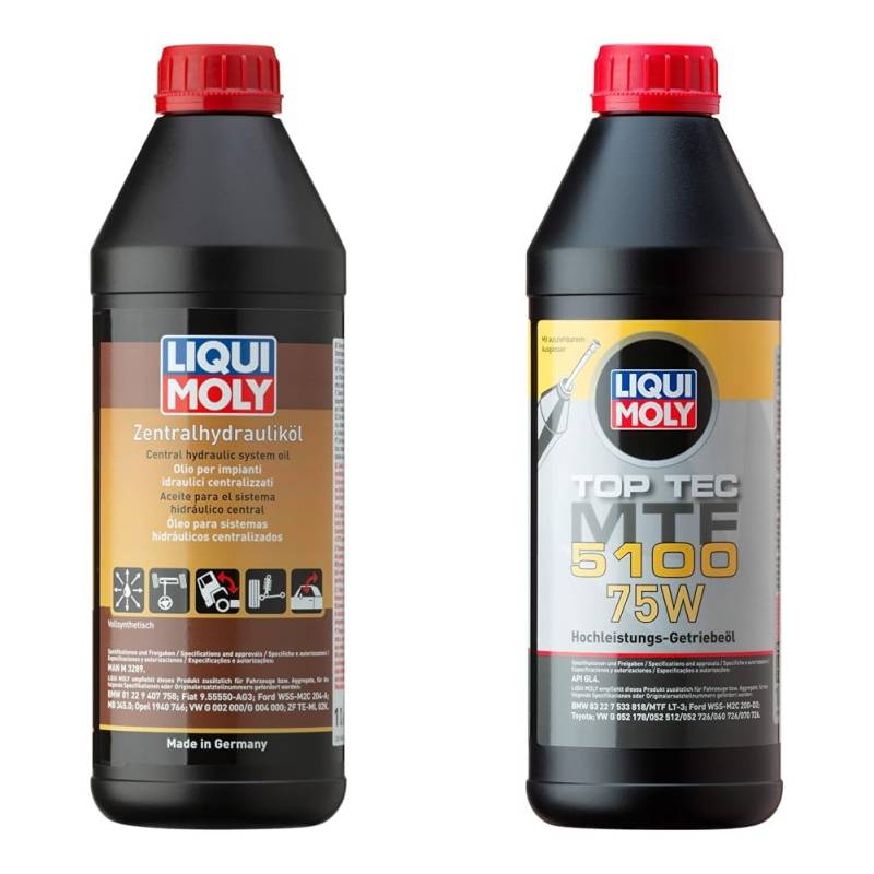 LIQUI MOLY Zentralhydrauliköl | 1 L | Hydrauliköl | Art.-Nr.: 1127 & Top Tec MTF 5100 75W | 1 L | Getriebeöl | Hydrauliköl | Art.-Nr.: 20842 von Liqui Moly