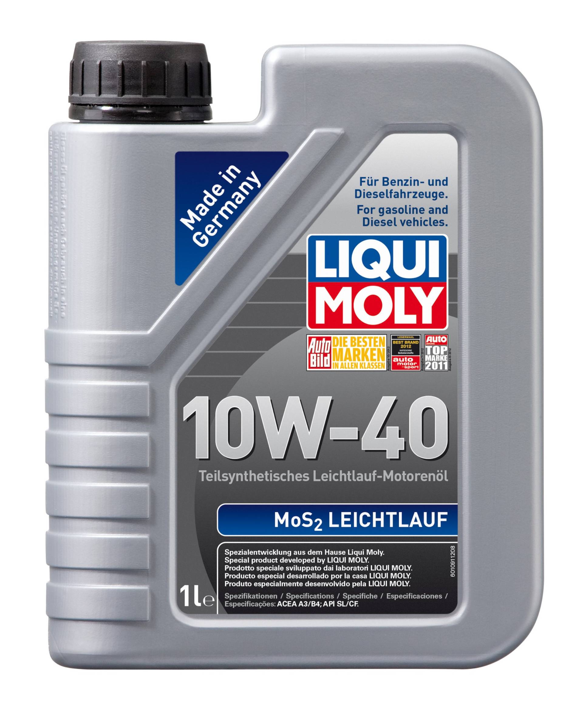 LIQUI MOLY MoS2 Leichtlauf 10W-40 | 1 L | teilsynthetisches Motoröl | Art.-Nr.: 1091 von Liqui Moly