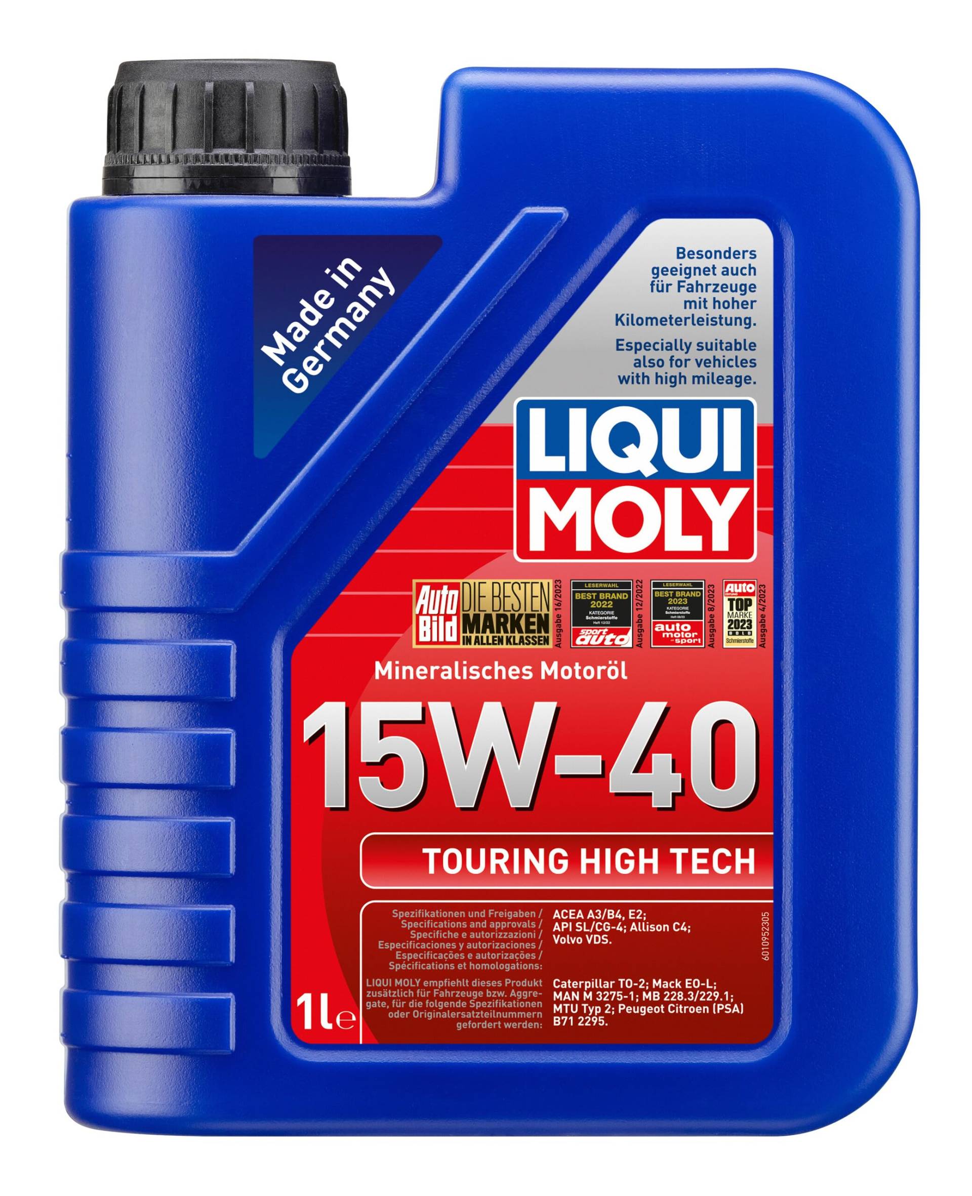 LIQUI MOLY Touring High Tech 15W-40 | 1 L | mineralisches Motoröl | Art.-Nr.: 1095, farblos von Liqui Moly