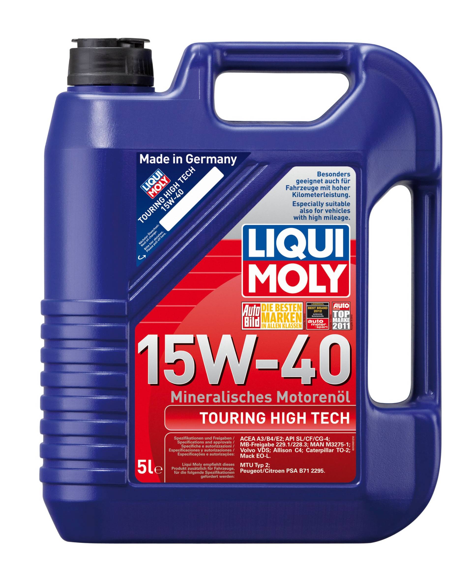 LIQUI MOLY Touring High Tech 15W-40 | 5 L | mineralisches Motoröl | Art.-Nr.: 1096 von Liqui Moly
