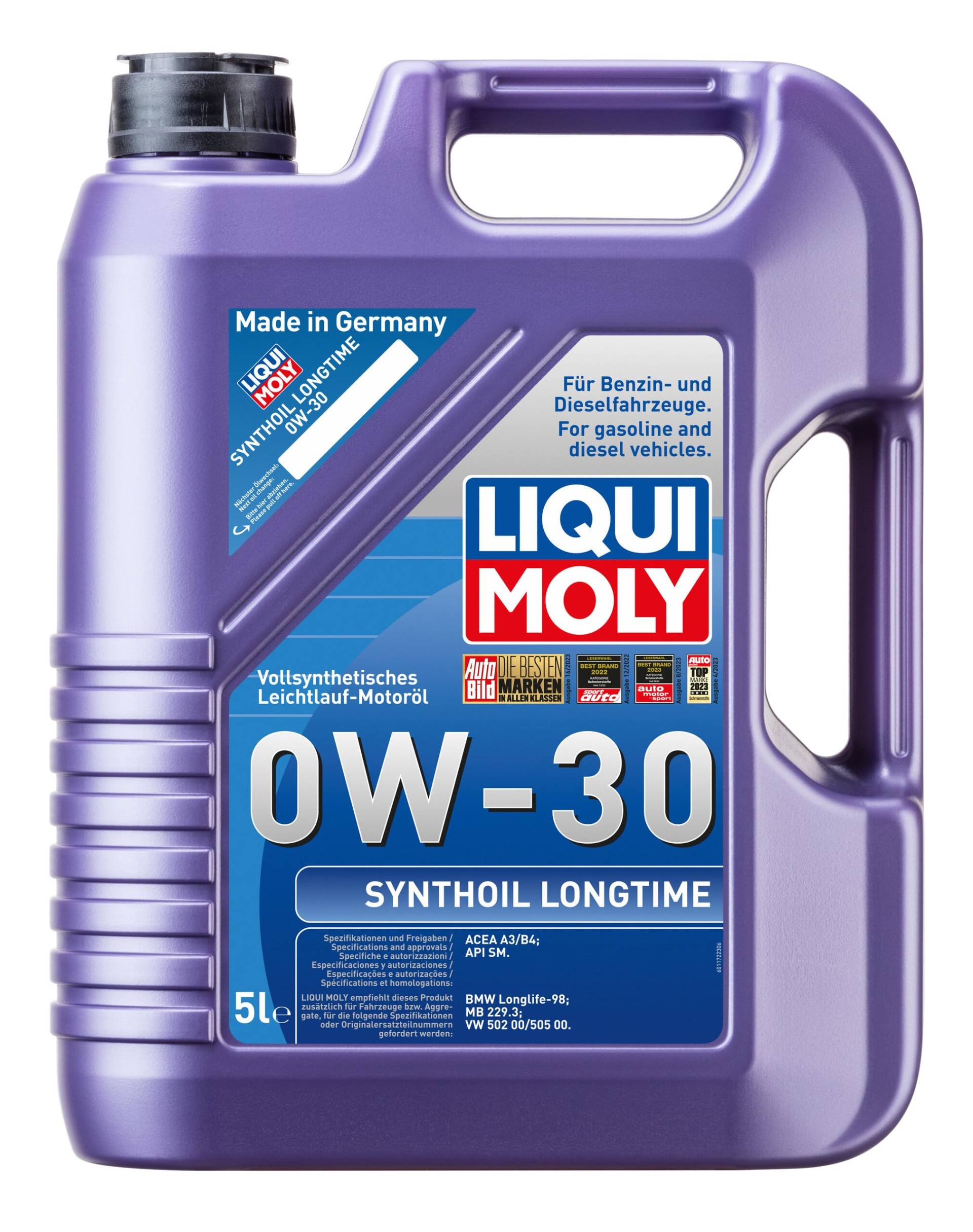 LIQUI MOLY Synthoil Longtime 0W-30 | 5 L | vollsynthetisches Motoröl | Art.-Nr.: 1172 von Liqui Moly