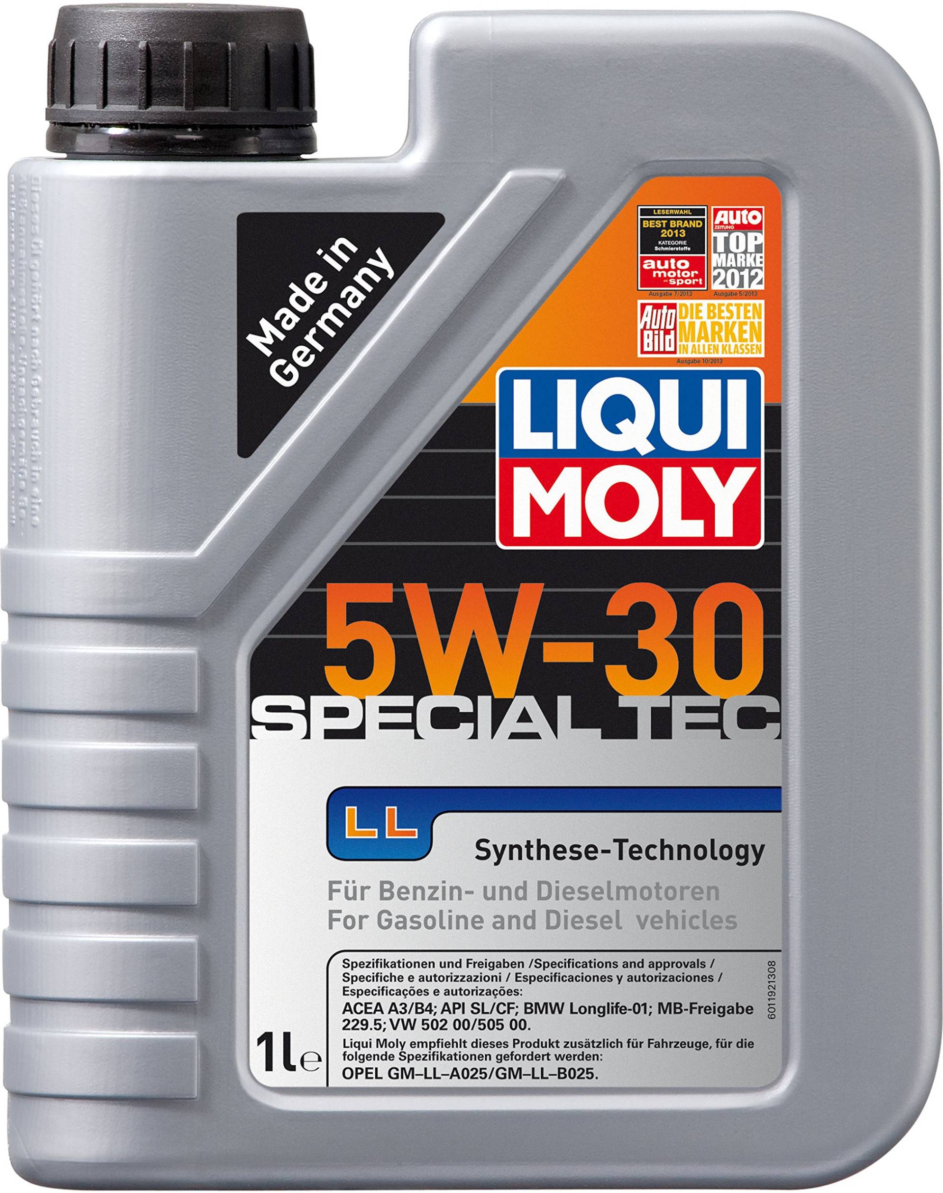 LIQUI MOLY Special Tec LL 5W-30 | 1 L | Synthesetechnologie Motoröl | Art.-Nr.: 1192, farblos von Liqui Moly