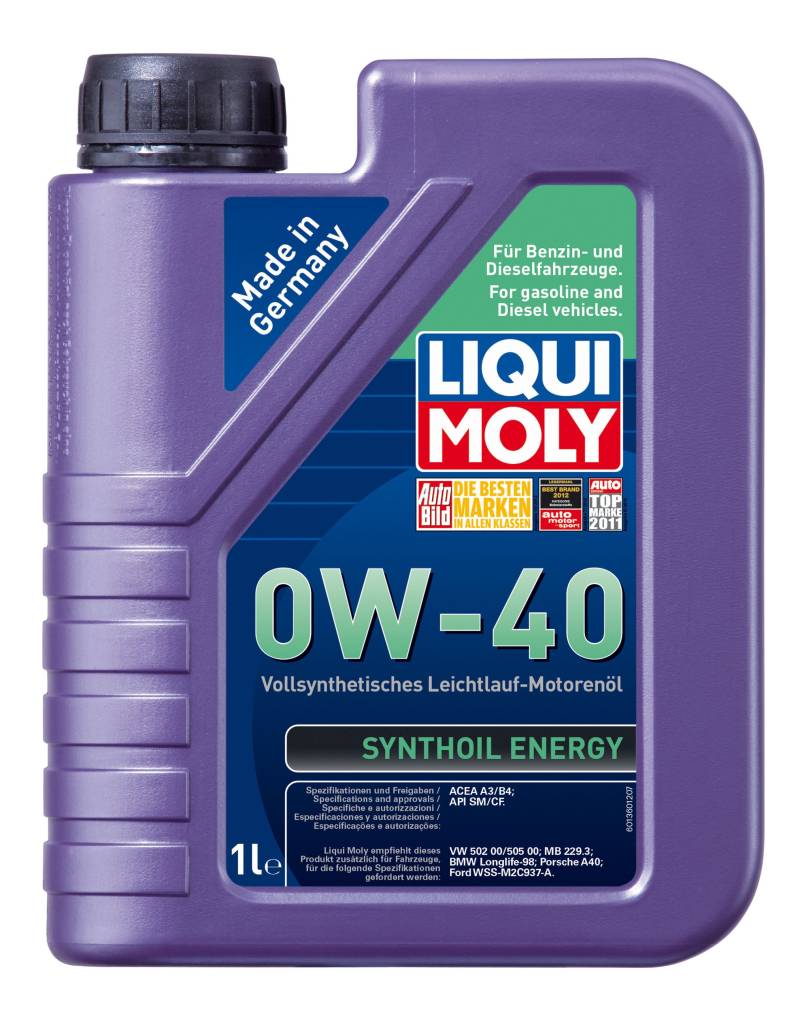 LIQUI MOLY Synthoil Energy 0W-40 | 1 L | vollsynthetisches Motoröl | Art.-Nr.: 1360, farblos von Liqui Moly