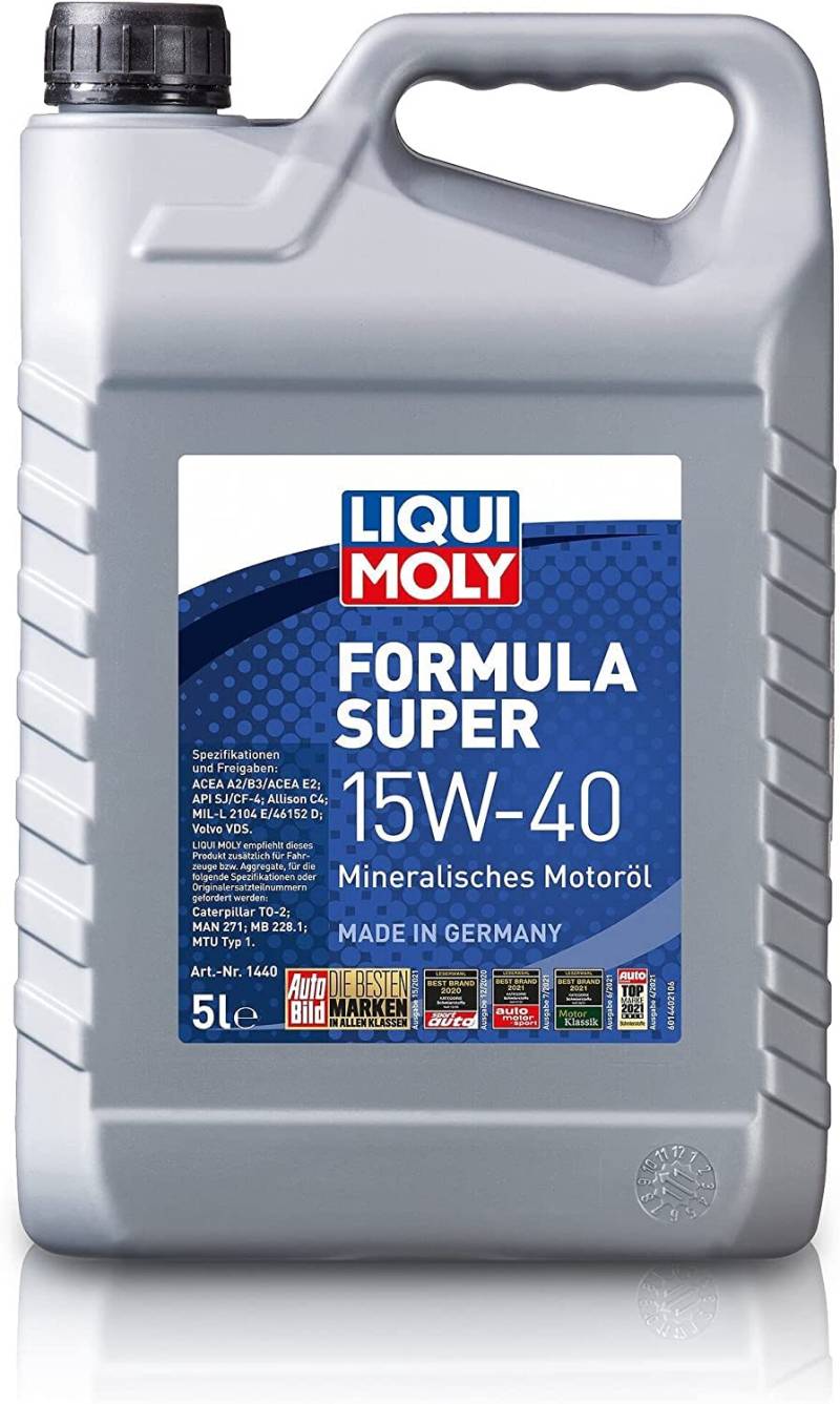 LIQUI MOLY Formula Super 15W-40 | 5 L | mineralisches Motoröl | Art.-Nr.: 1440, farblos von Liqui Moly