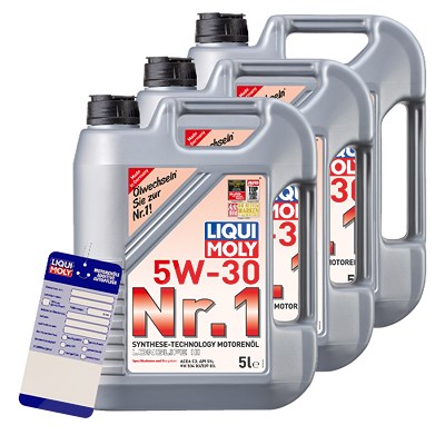 Liqui Moly 15 L Nr. 1 Motorenöl 5W-30 + Ölwechsel-Anhänger von Liqui Moly