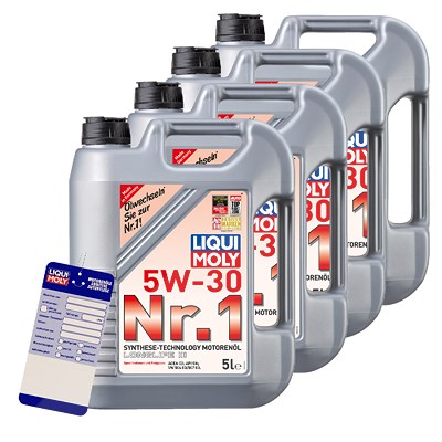 Liqui Moly 20 L Nr. 1 Motorenöl 5W-30 + Ölwechsel-Anhänger von Liqui Moly