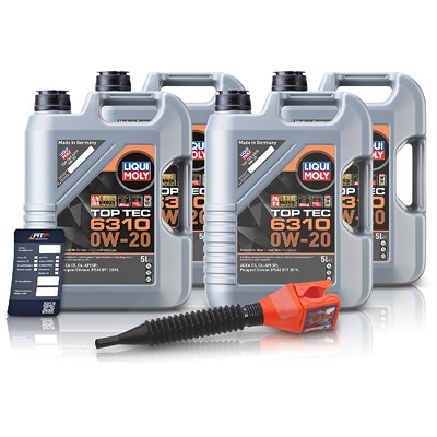 Liqui Moly 20 L Top Tec 6310 0W-20 + Ölwechsel-Anhänger + Einfülltrichter von Liqui Moly