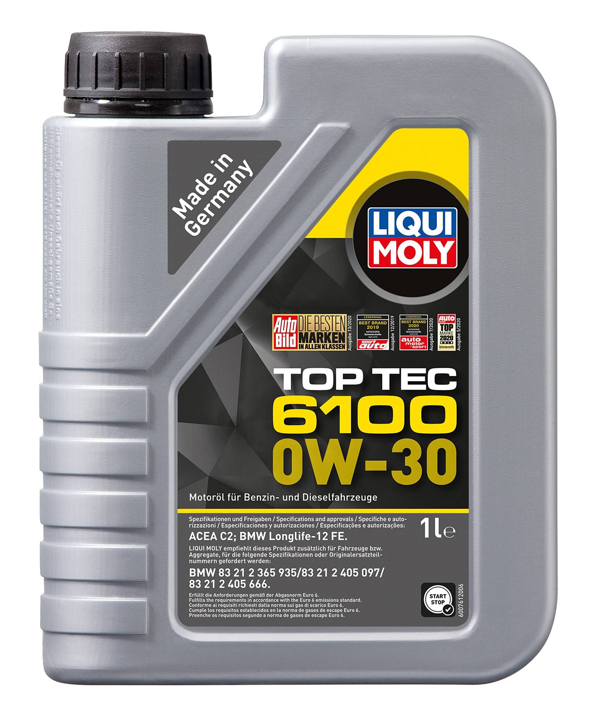 LIQUI MOLY Top Tec 6100 0W-30 | 5 L | Synthesetechnologie Motoröl | Art.-Nr.: 20771, farblos von Liqui Moly