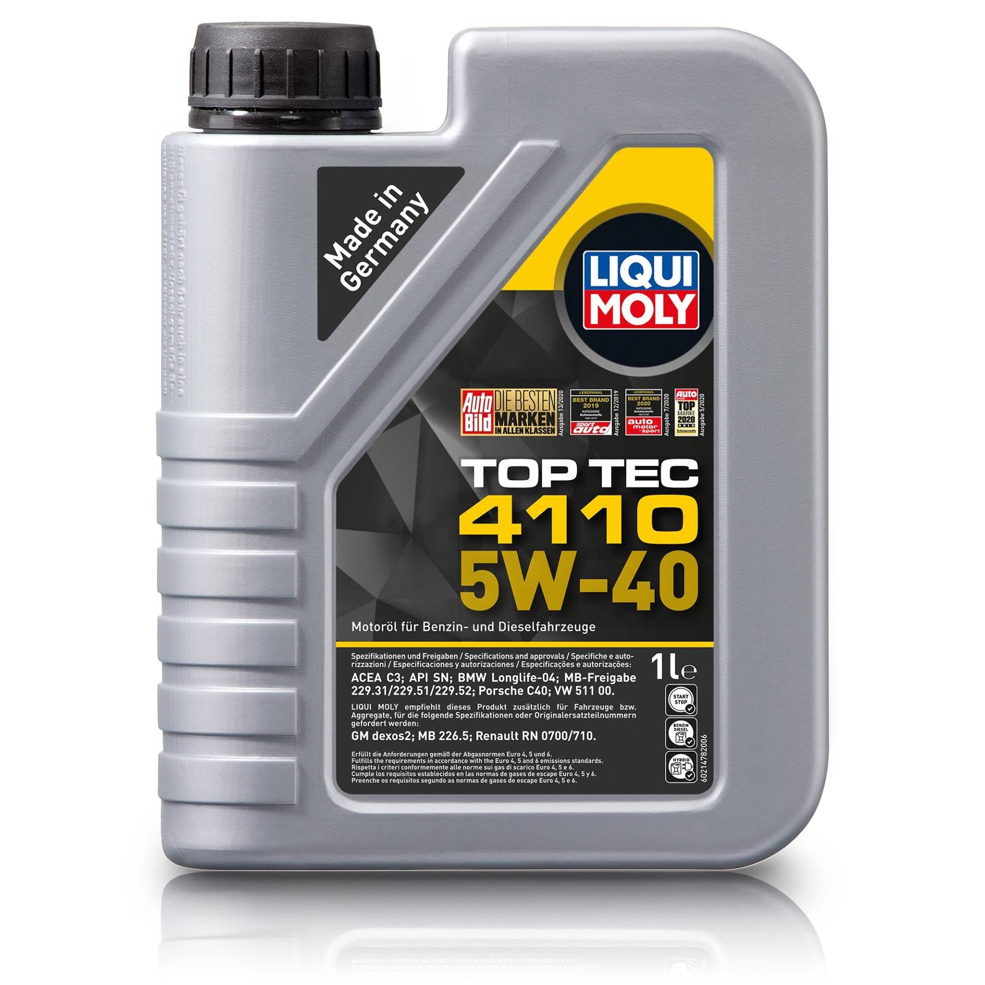 LIQUI MOLY Top Tec 4110 5W-40 | 1 L | Synthesetechnologie Motoröl | Art.-Nr.: 21478 von Liqui Moly