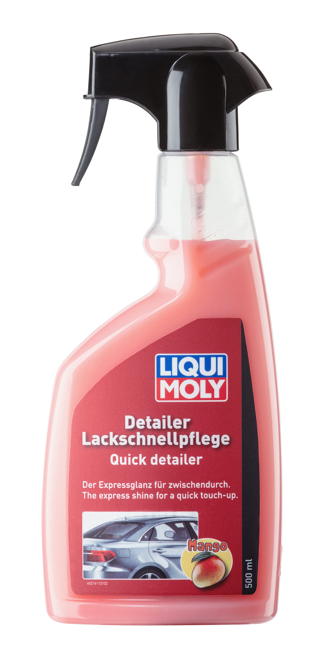 LIQUI MOLY Detailer Lackschnellpflege, Art.-Nr. 21611 I 500ml Lackpflege Auto Versiegelung für Schutz & Glanz I Detailer Auto gegen Wasserflecken I Mit Mango-Duft & Wasserabperleffekt von Liqui Moly