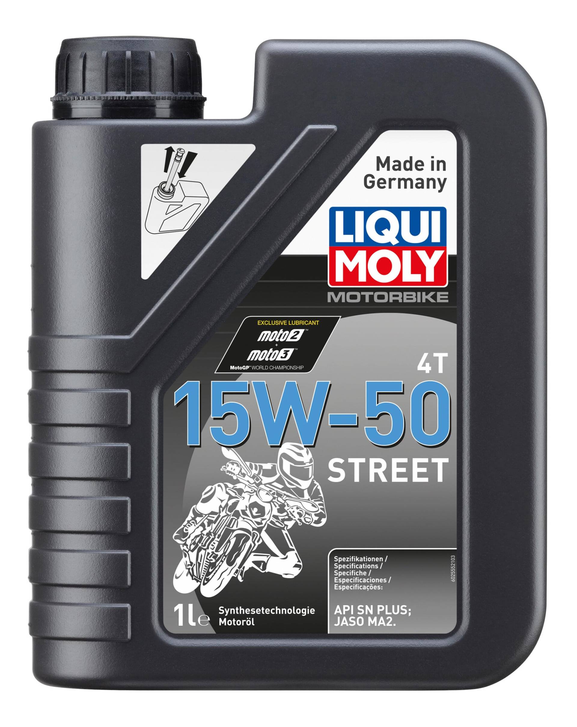 LIQUI MOLY Motorbike 4T 15W-50 Street | 1 L | Motorrad Synthesetechnologie Motoröl | Art.-Nr.: 2555, farblos von Liqui Moly