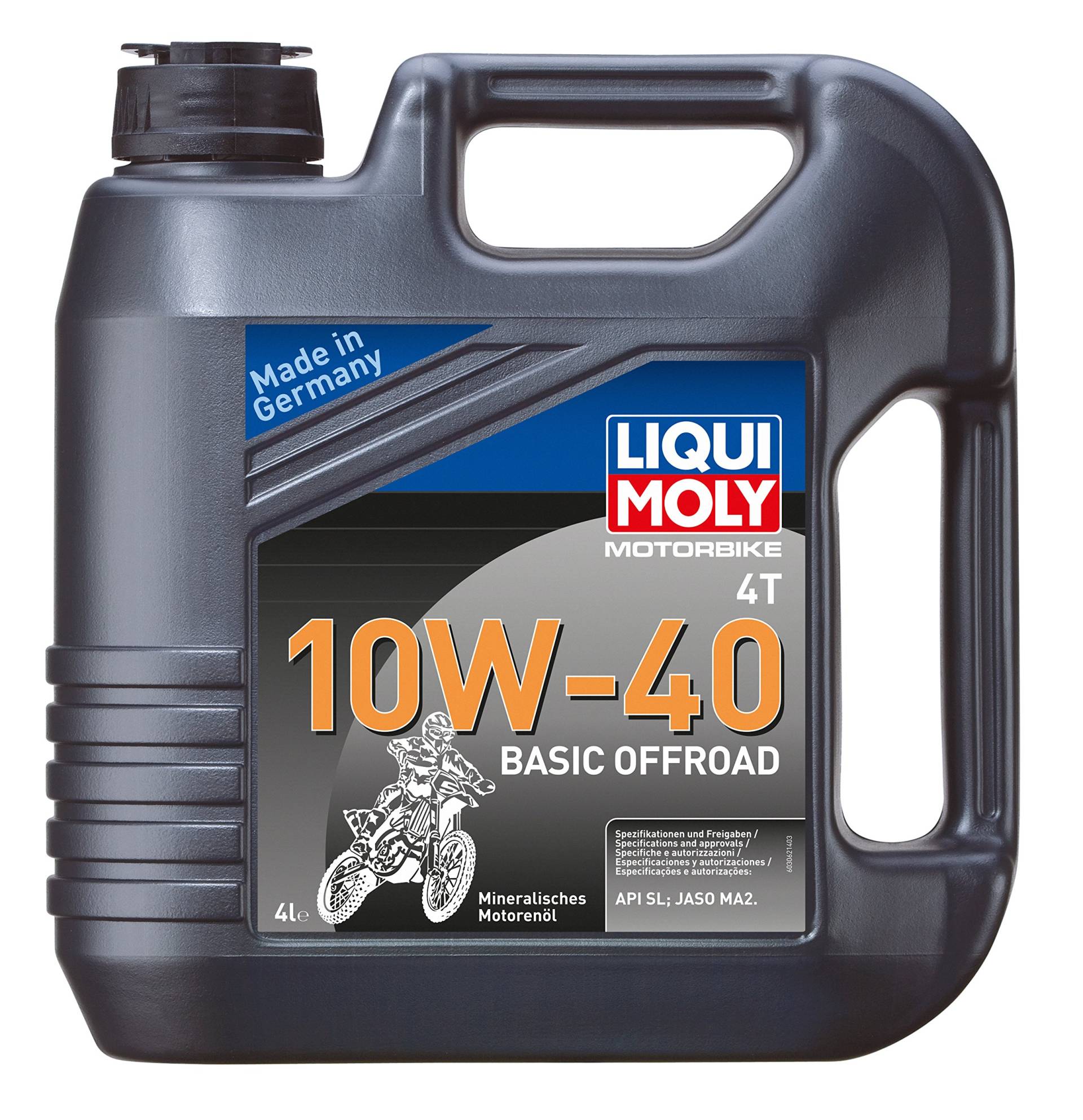 LIQUI MOLY Motorbike 4T 10W-40 Basic Offroad | 4 L | Motorrad 4-Takt-Öl | Art.-Nr.: 3062, farblos von Liqui Moly