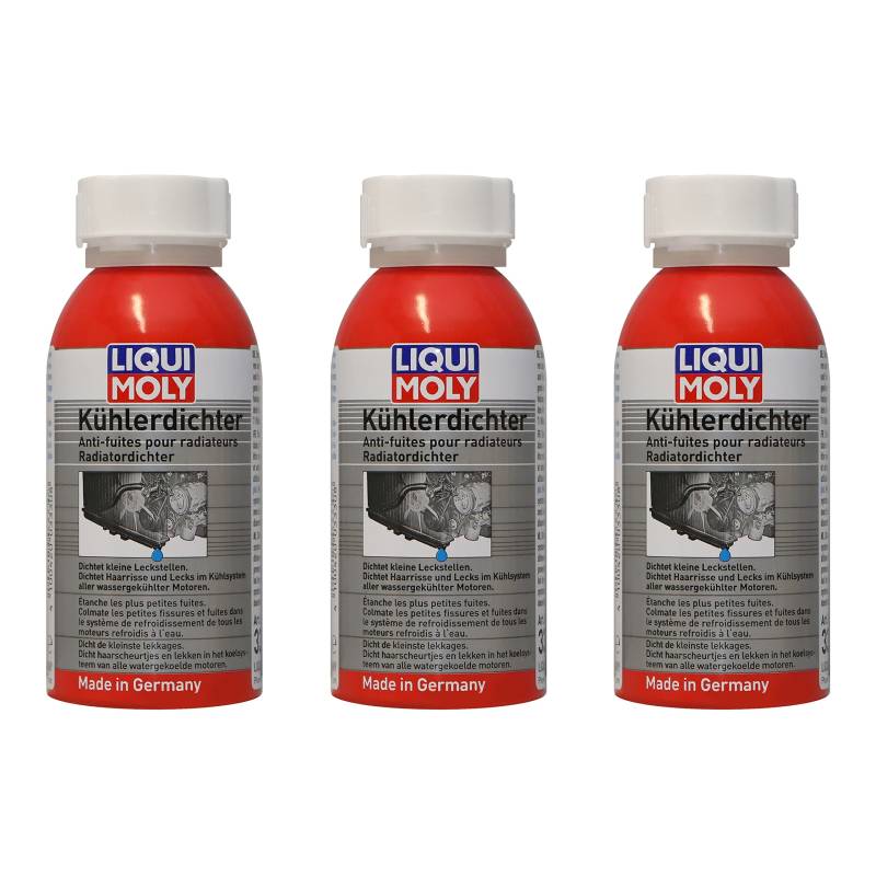 Liqui Moly 3X Kühlerdichter 150ml | dichtet dauerhaft und zuverlässig Haarrisse und kleinere Leckstellen | Kühler Additiv für Diesel- & Benzin-Motoren I 3X 150ml von Liqui Moly