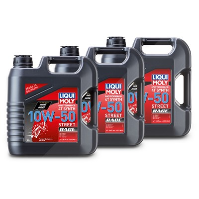 Liqui Moly 3x 4 L Motorbike 4T Synth 10W-50 Street Race Motoröl [Hersteller-Nr. 1686] von Liqui Moly