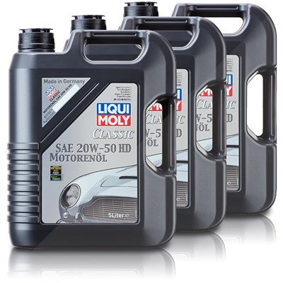 Liqui Moly 3x 5 L Classic Motorenöl SAE 20W-50 HD [Hersteller-Nr. 1129] von Liqui Moly