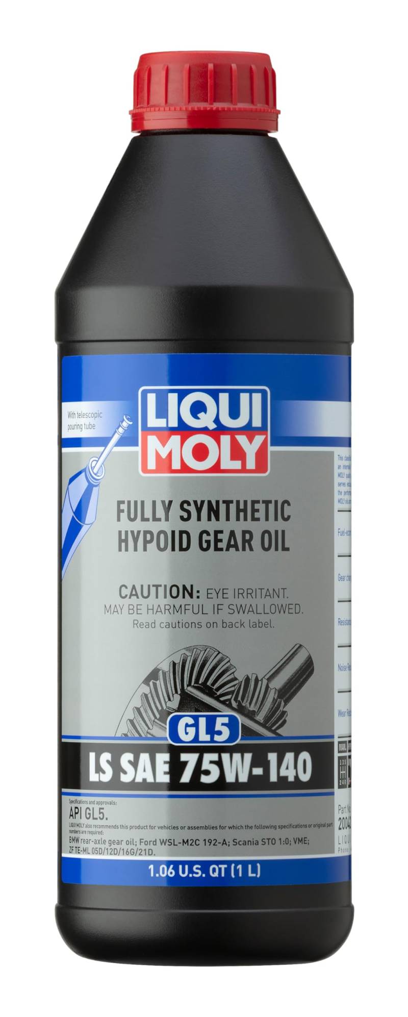 LIQUI MOLY Vollsynthetisches Hypoid-Getriebeöl (GL5) LS SAE 75W-140 | 1 L | Getriebeöl | Hydrauliköl | Art.-Nr.: 4421, farblos von Liqui Moly