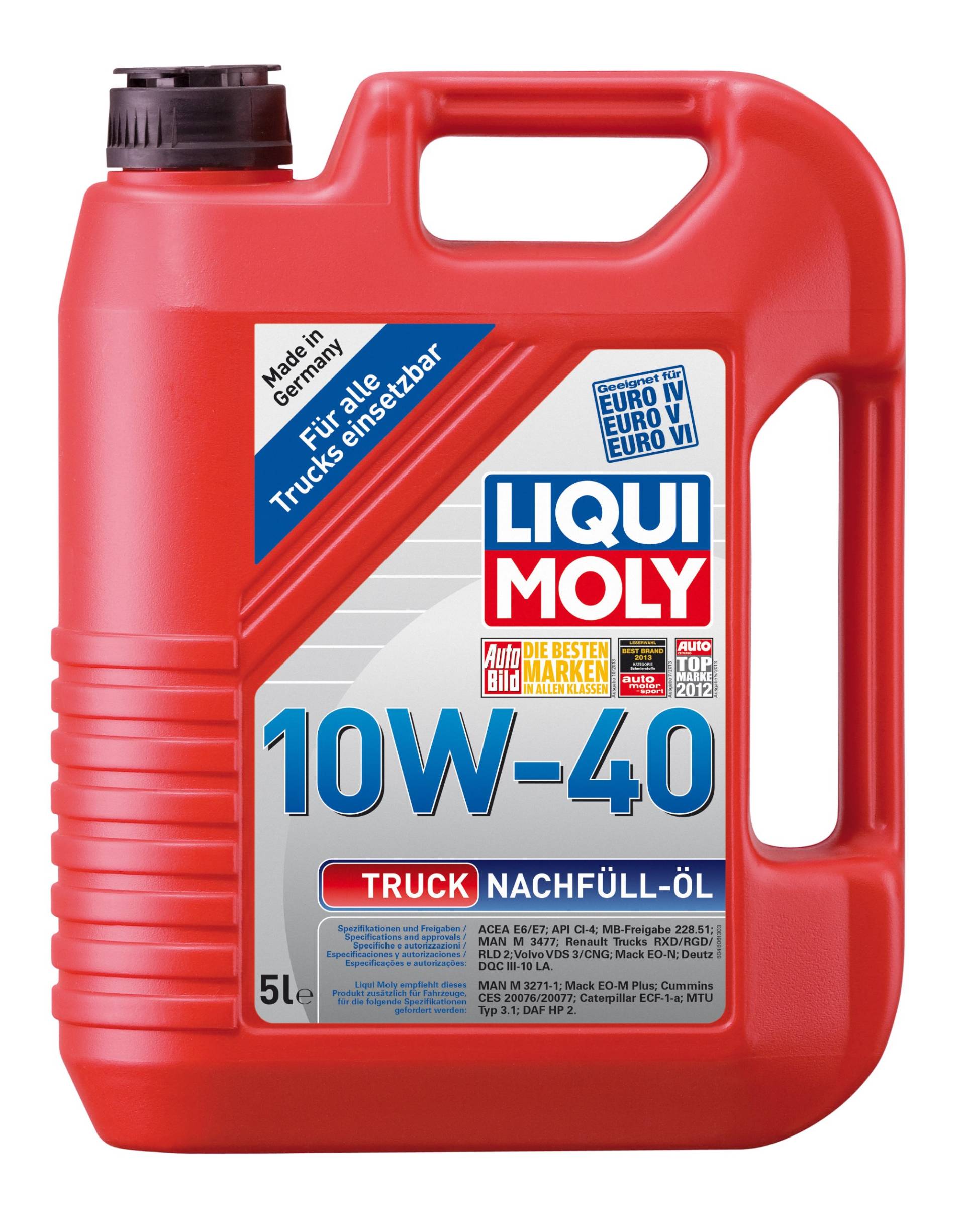 LIQUI MOLY Truck Nachfüll-Öl 10W-40 | 5 L | Synthesetechnologie Motoröl | Art.-Nr.: 4606, farblos von Liqui Moly