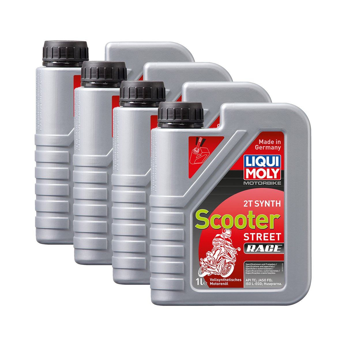 Liqui Moly 4X 1053 Motorbike 2T Synth Scooter Street Race Motorrad Motoröl 1L von Liqui Moly