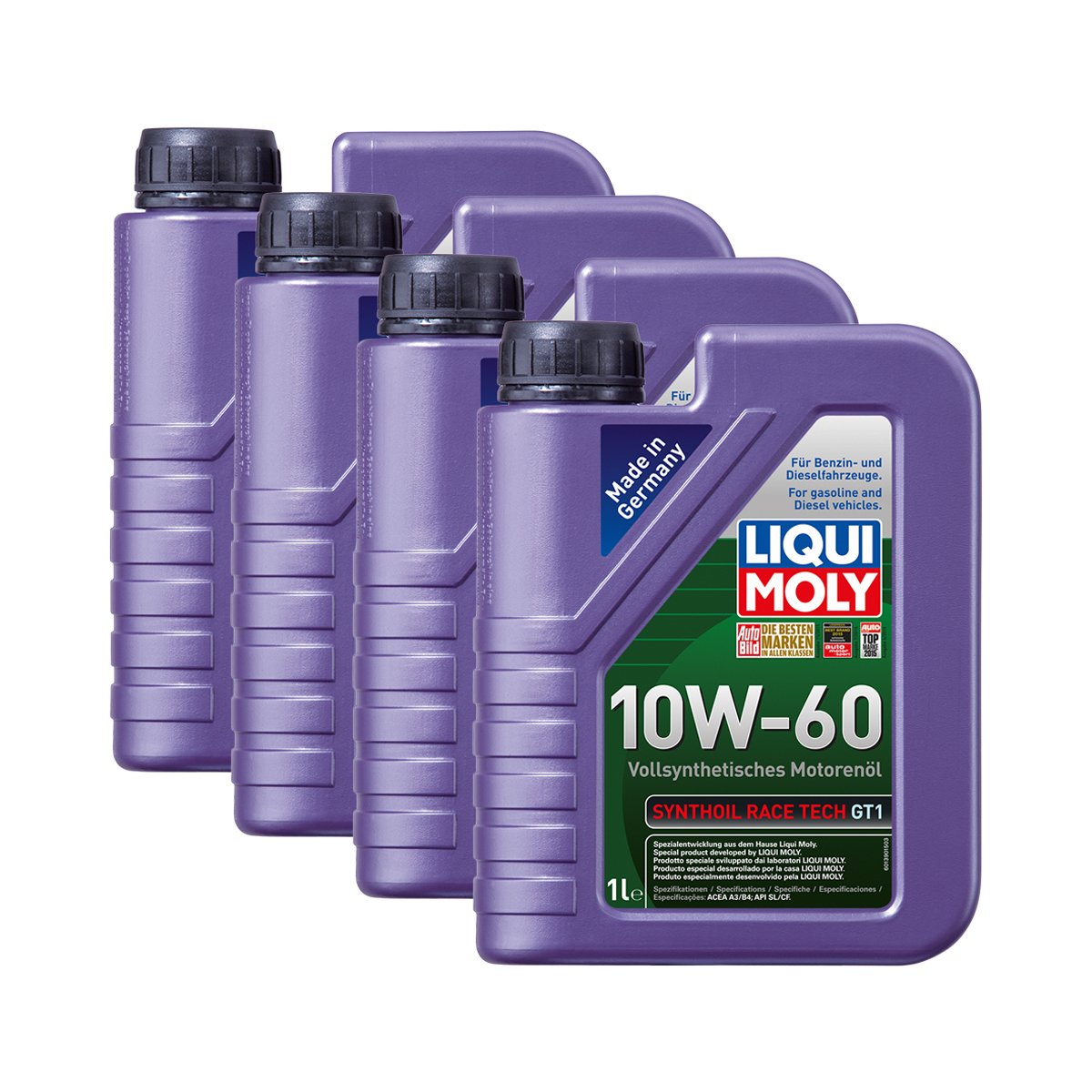 Liqui Moly 4X 1390 Synthoil Race Tech GT1 10W-60 Motoröl Vollsynthetisch 1L von Liqui Moly