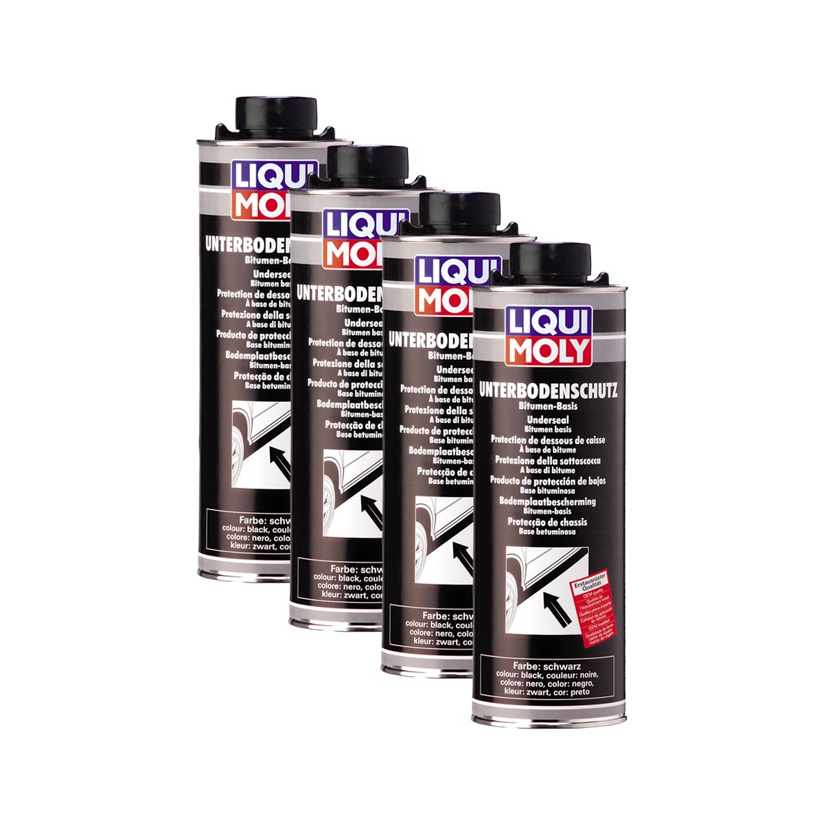 Liqui Moly 4X 6112 Unterbodenschutz Bitumen schwarz Dose Unterboden-Schutz 1L von Liqui Moly