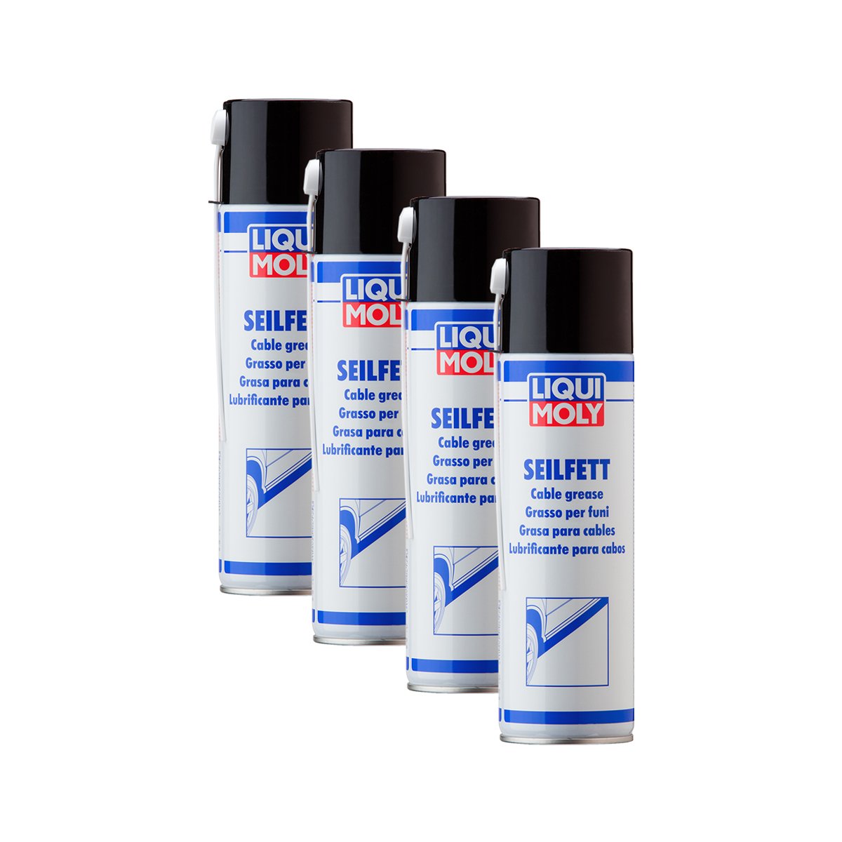 Liqui Moly 4X 6135 Seilfett Spray Hohlraumversiegelung Dose Aerosol 500ml von Liqui Moly