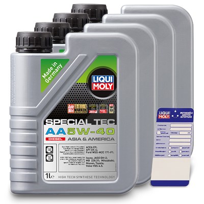 Liqui Moly 4x 1 L Special Tec AA 5W-40 Diesel + Ölwechsel-Anhänger [Hersteller-Nr. 21330] von Liqui Moly