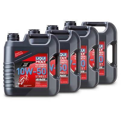 Liqui Moly 4x 4 L Motorbike 4T Synth 10W-50 Street Race Motoröl [Hersteller-Nr. 1686] von Liqui Moly