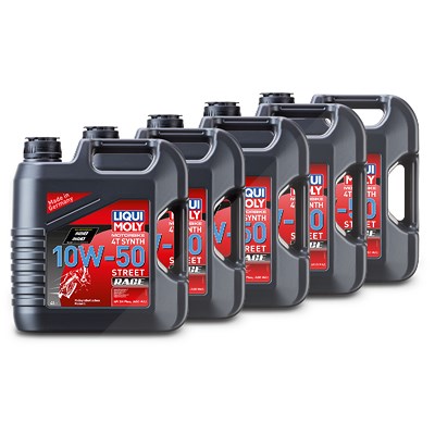 Liqui Moly 5x 4 L Motorbike 4T Synth 10W-50 Street Race Motoröl [Hersteller-Nr. 1686] von Liqui Moly