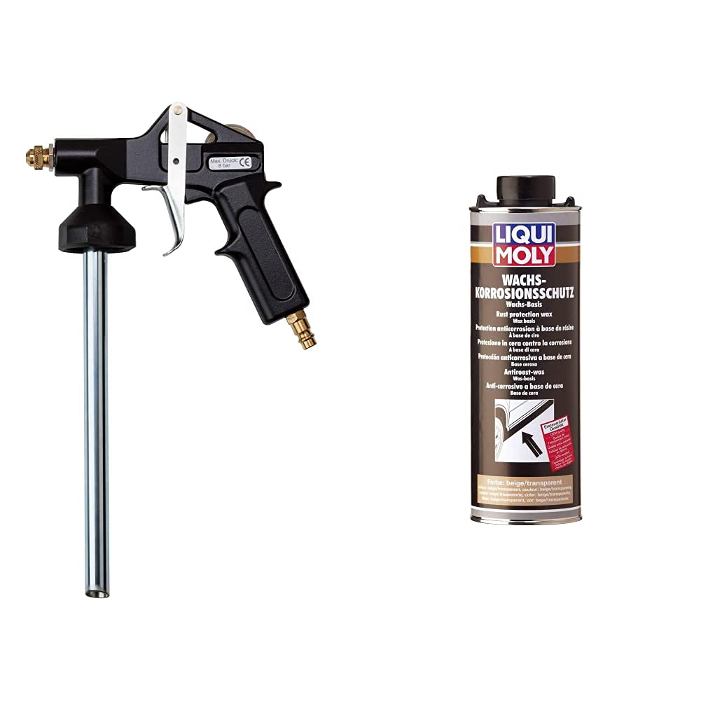 Liqui Moly 6219 Spritzpistole, schwarz, 1 Stück & 6104 Wachs-Korrosions-Schutz braun/transparent 1 l von Liqui Moly