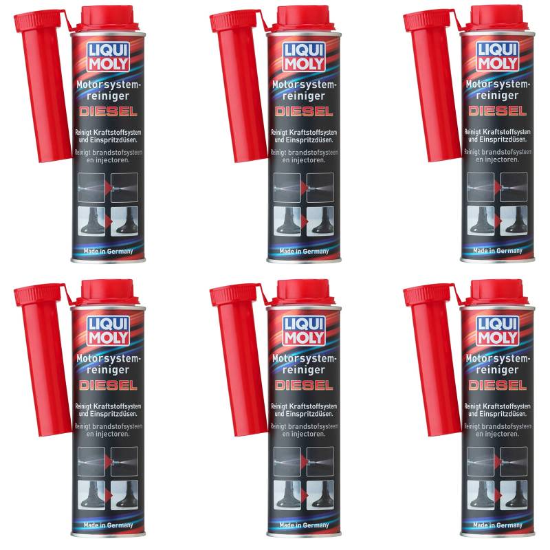 Liqui Moly 6X Motor System Reiniger Diesel 300ml | entfernt Ablagerungen & gewährleistet geringeren Kraftstoffverbrauch | Kraftstoff Additiv für Diesel-Motoren I 6X 300ml von Liqui Moly