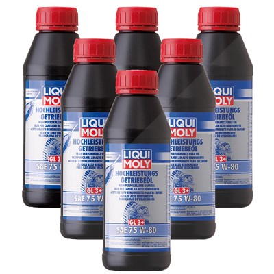 Liqui Moly 6x 1 L Hochleistungs-Getriebeöl (GL3+) SAE 75W-80 [Hersteller-Nr. 4427] von Liqui Moly