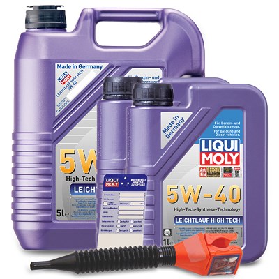 Liqui Moly 7 L Leichtlauf High Tech 5W-40 + Ölwechsel-Anhänger + Einfülltric [Hersteller-Nr. 3864] von Liqui Moly