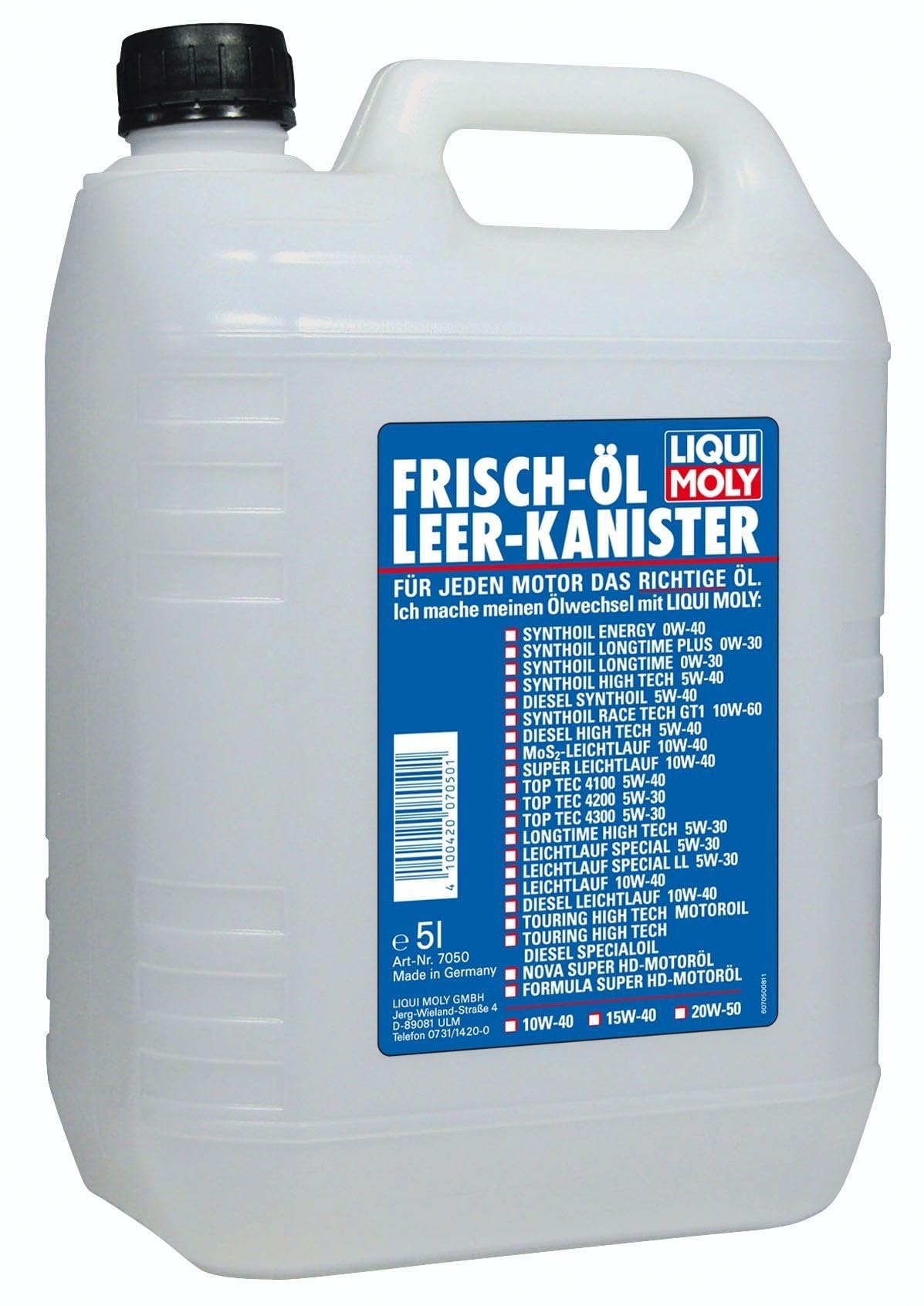 Liqui Moly 7050 Leerkanister für Öl-Bar, 5 L von Liqui Moly