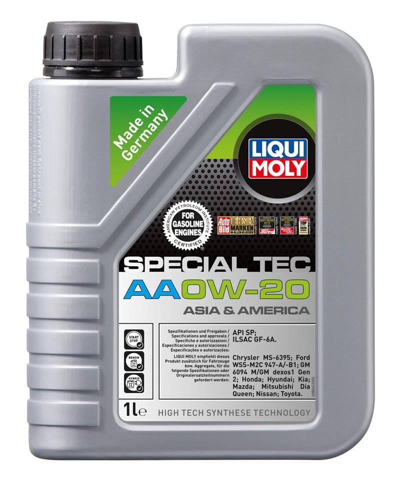 LIQUI MOLY Special Tec AA 0W-20 | 1 L | Synthesetechnologie Motoröl | Art.-Nr.: 9701, farblos von Liqui Moly